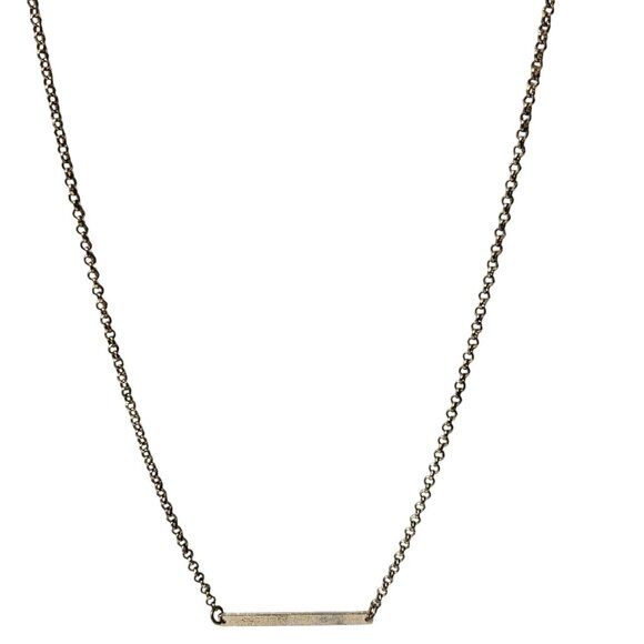 Elegant Gold Tone Bar Pendant Necklace Classic Minimalist Design Fashion Jewelry - Picture 1 of 5